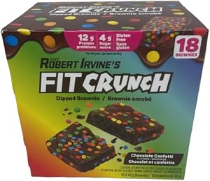 Chef Robert Irvine's Fit Crunch Dipped Brownie – Chocolate Flavour (18 × 40g) | High Protein | Low Sugar | Soft-Baked Texture | Gluten-Free