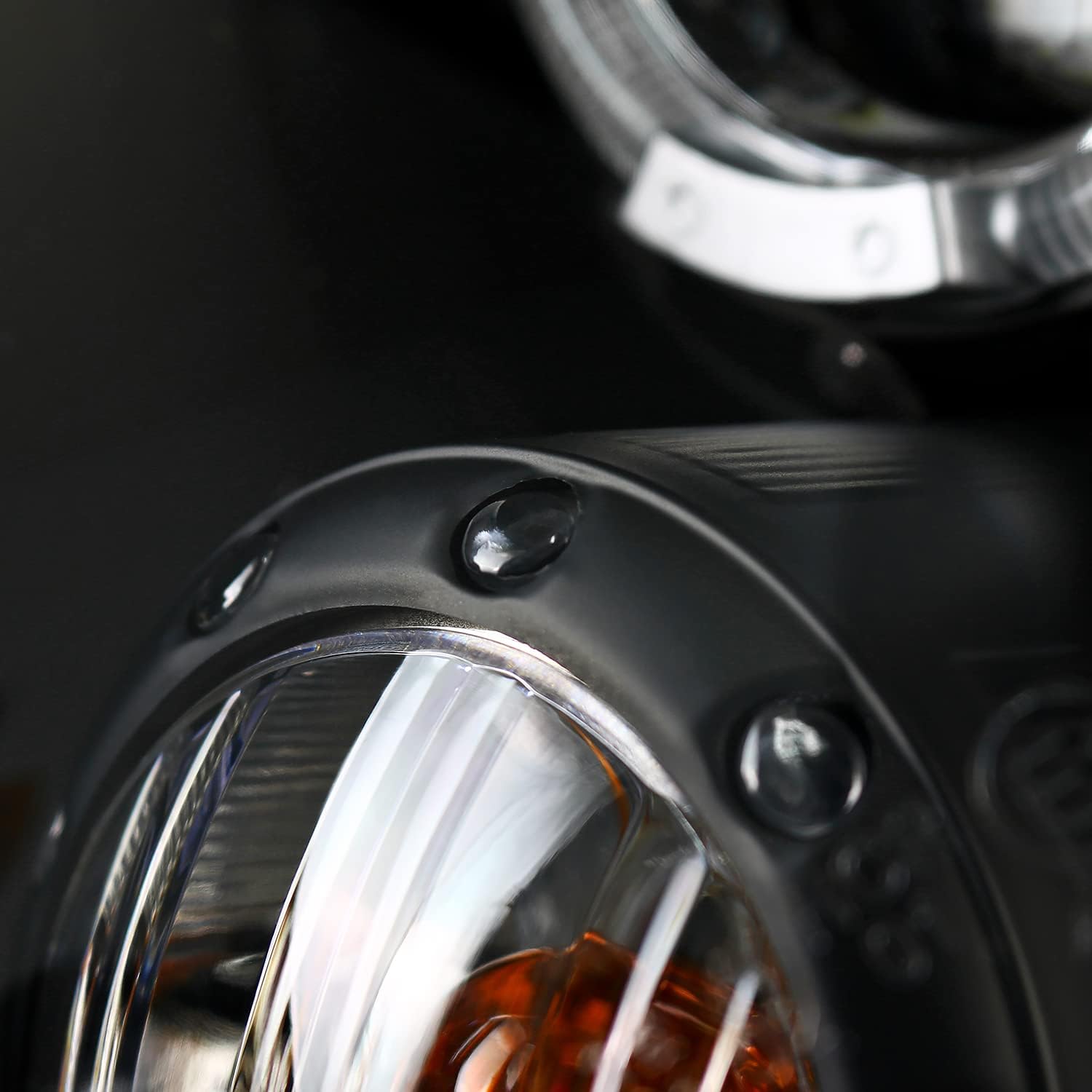 SPEC-D TUNING Halo Ring Black Projector Headlights Compatible with 2007-2013 R56 MINI Cooper Models, Left + Right Pair Headlamps Assembly