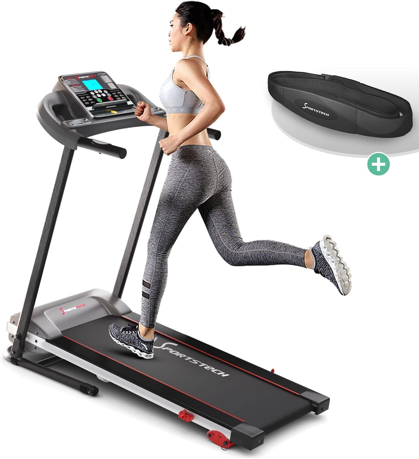 Sportstech F10 treadmill model 2020 - German Quality Brand + Video Events & Multiplayer App - NEW console - | 1HP to 10 km/h | running machine with 13 programs, incline + foldable