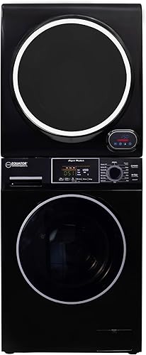 Equator Pro2 Compact 110V Set Lavadora 13lbs+Secador de sensor ventilado digital 3.5 cf (negro)