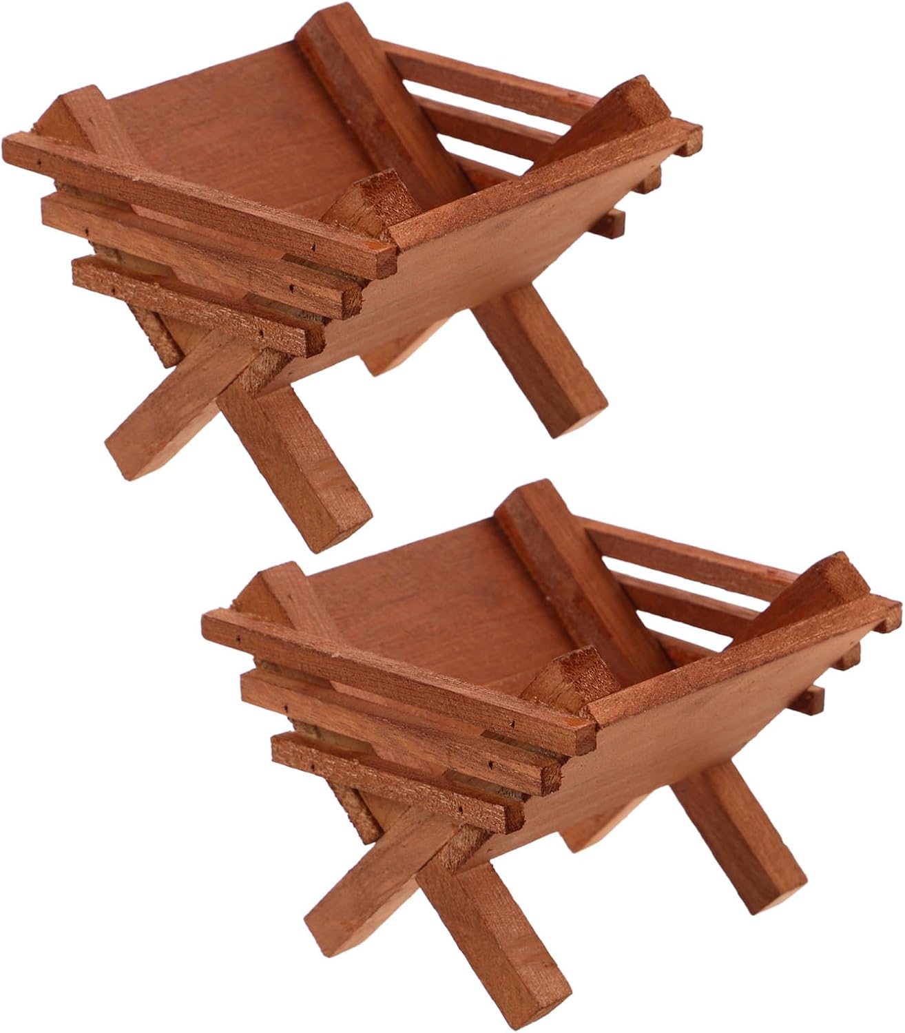 LUOZZY 2 Pcs Wooden Nativity Scene Set for Christmas Table Decor with Holy Family Figures