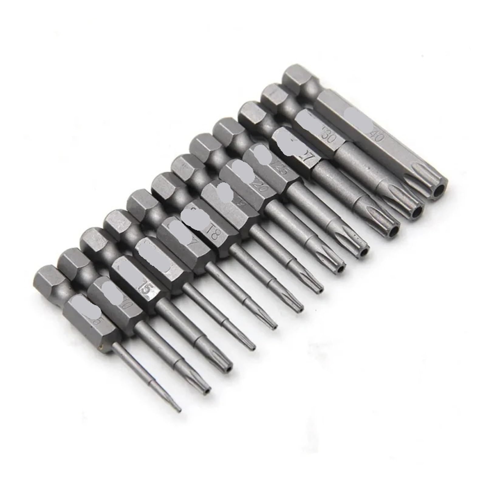 Jeu d'embouts de tournevis Torx creux hexagonaux 50 mm, 12 paquets