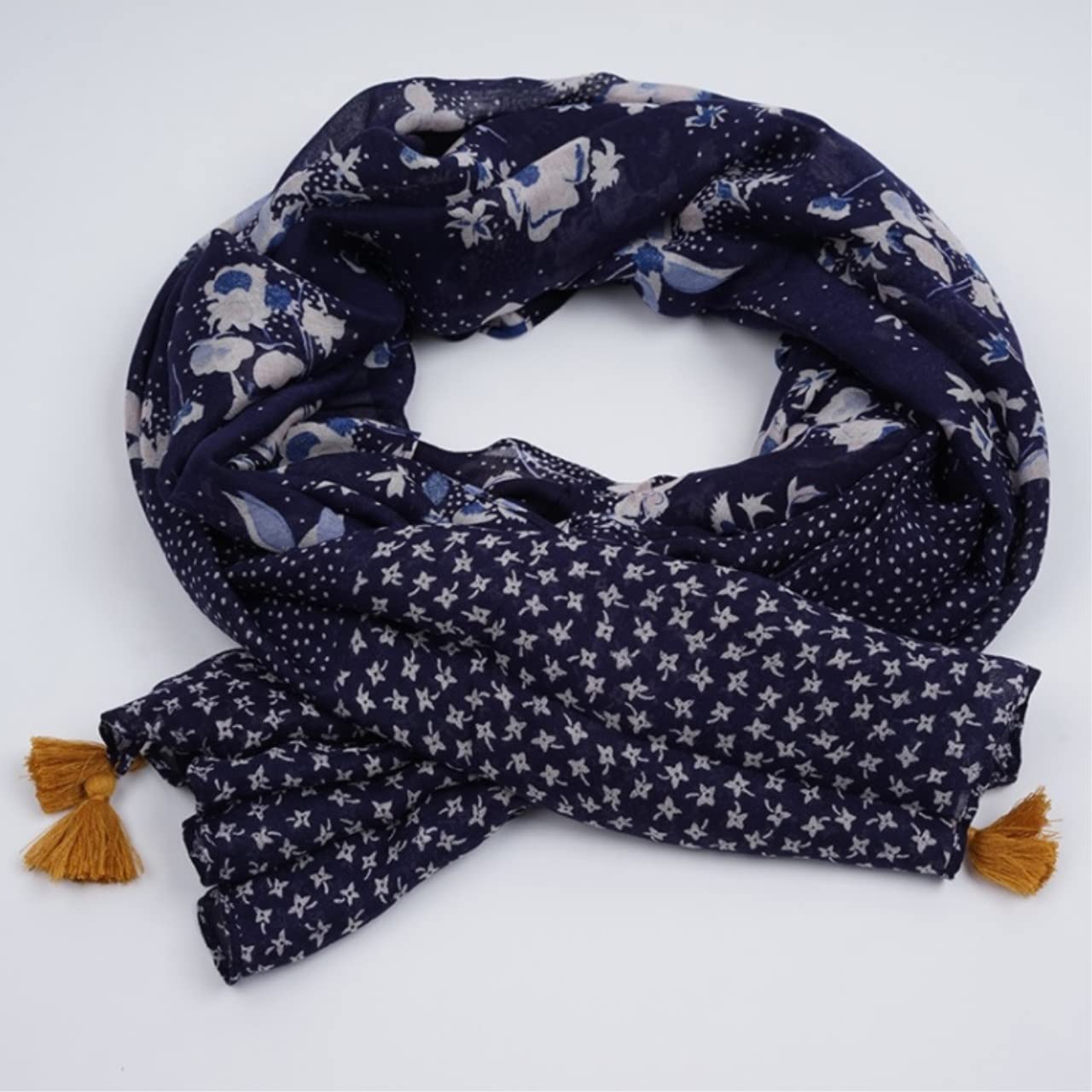 Bufandas Mujer Invierno Bufandas Chal Suave Ligero Lunares Floral Algodón Lino Bufanda Borlas Chal Bufanda Suave