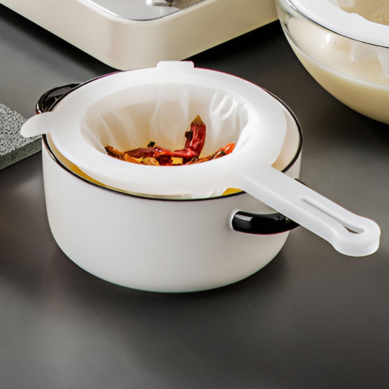 Mini Colino In Nylon A Maglia Ultra Fine (120 Mesh) Con Manico Antiscivolo – Per Caffè, Latte, Yogurt - 2