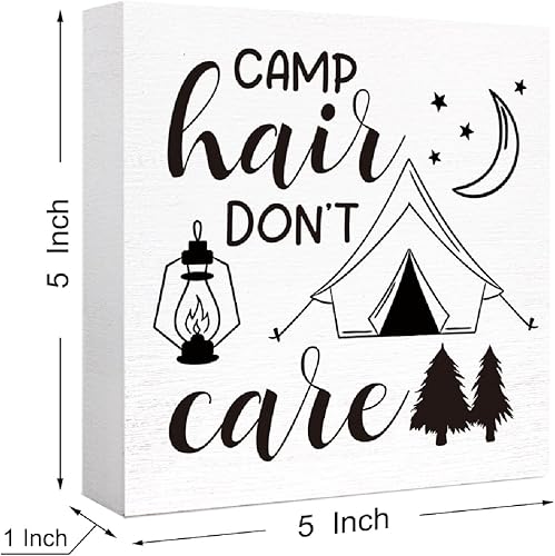 Miniatura 2 de Letrero de madera para campamento, divertido letrero rústico para campamento, con texto en inglés "Don't Care", decoración de casa rodante,