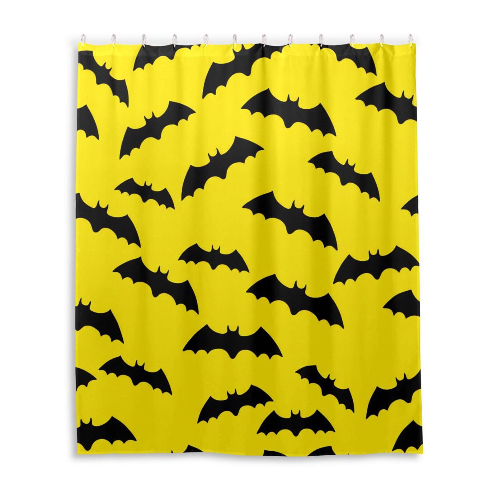 DUOBU Black Bat Shower Curtain Washable Waterproof Fabric Bath Curtain 60x72Inch Shower Curtains with Hooks for Bathroom Decor