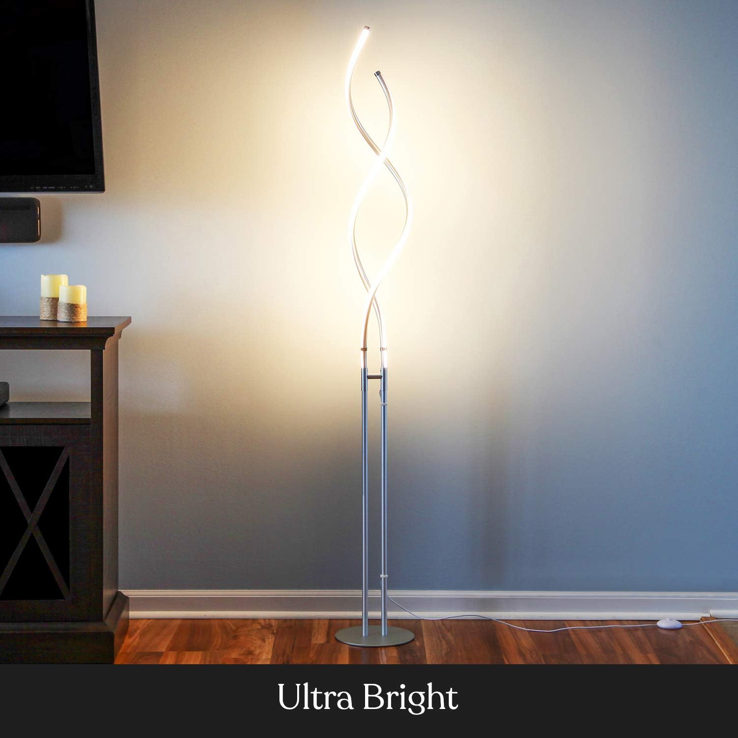 Embrace 60" Matte Nickel Industrial LED Floor Lamp