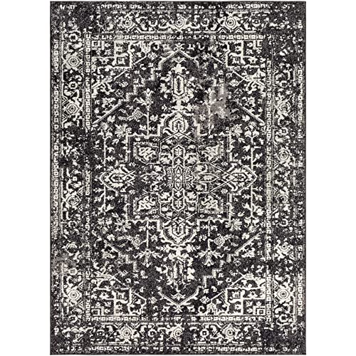 Tapis en polypropylène noir 1,5m x 2,1m pour salon - 5