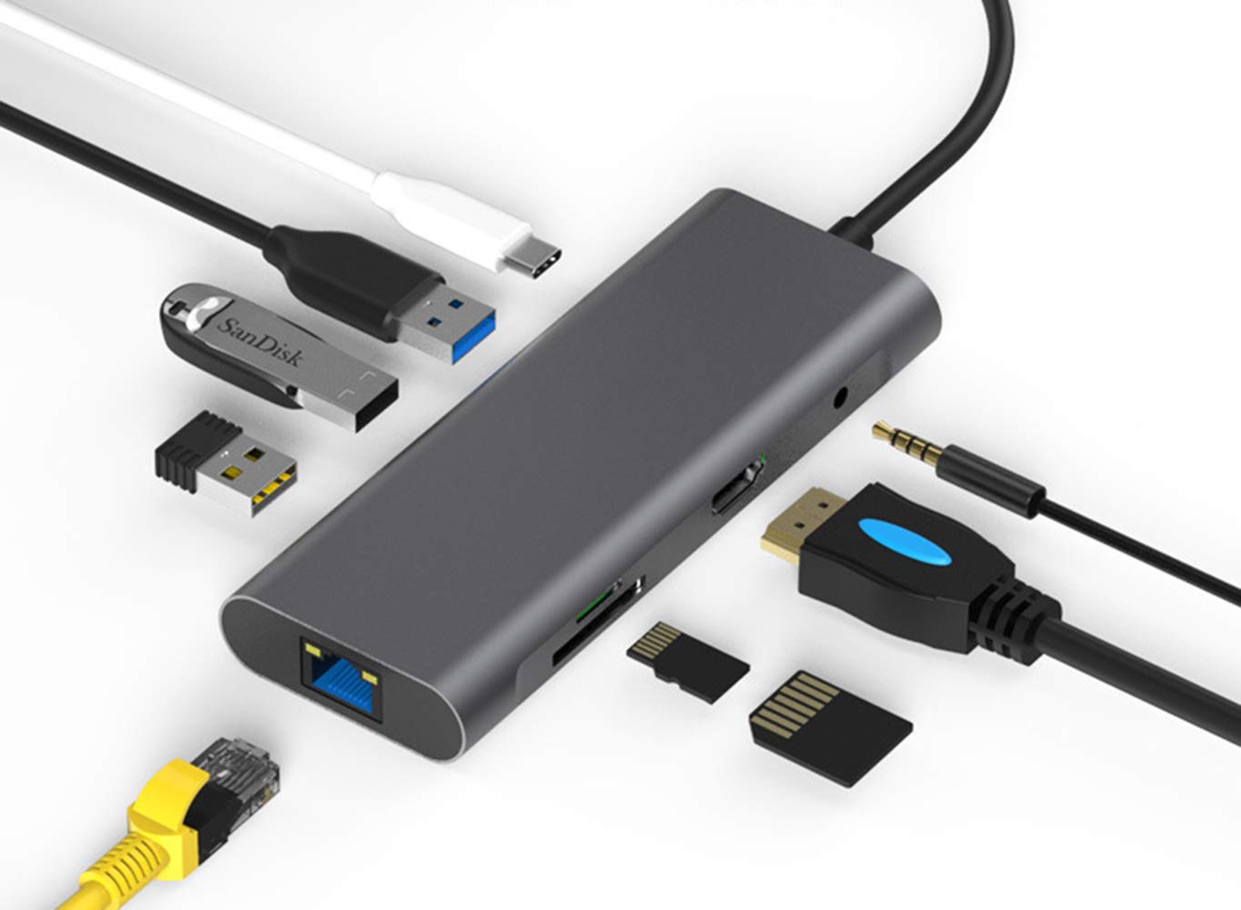 Amazon.co.jp: ミニ ドッキングステーション、Type-c拡張ドック