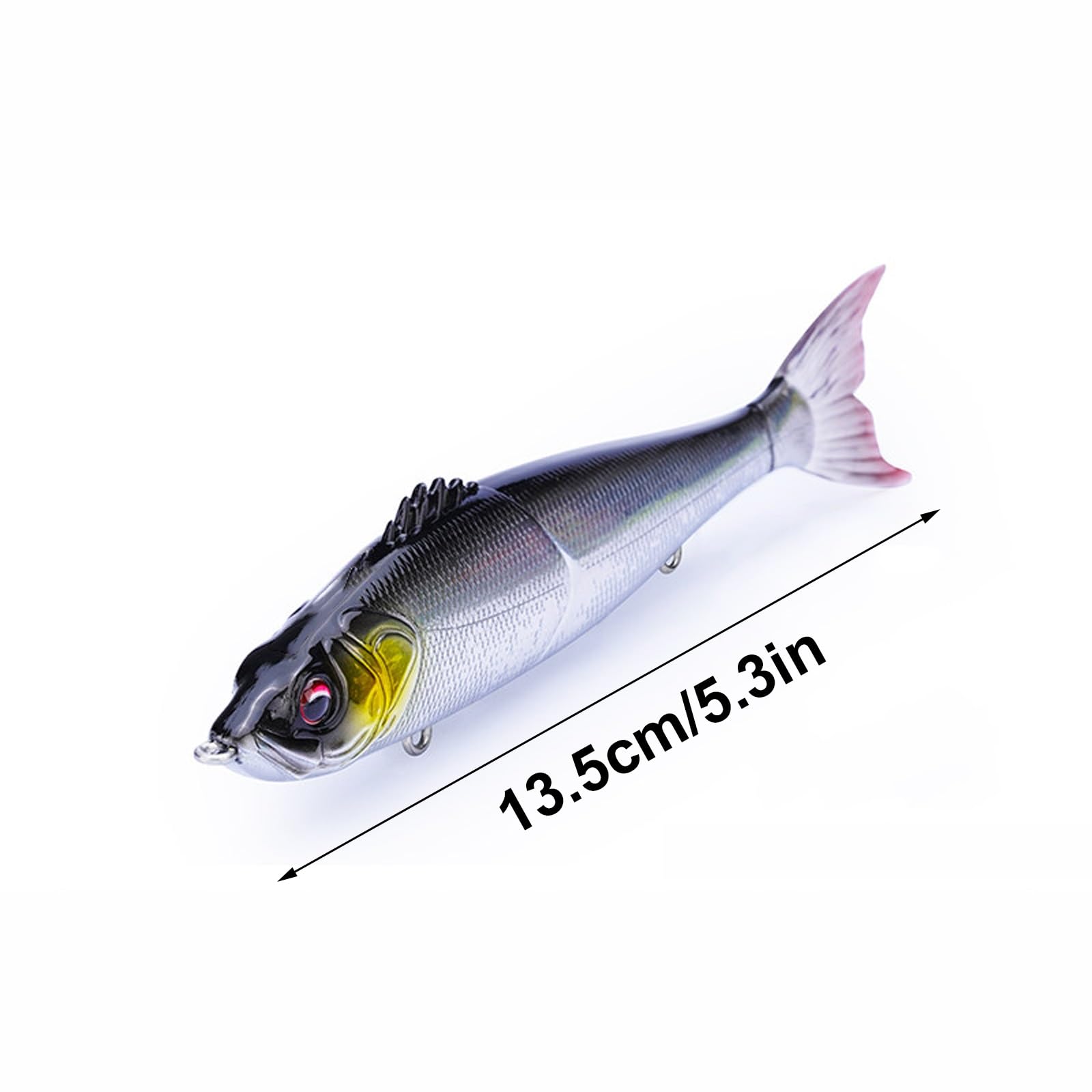 Señuelo Biomimético con Forma de Pez: Cebo Duro Flotante de Dos Secciones, Ideal for Lubinas, Cabezas de Serpiente y Culters