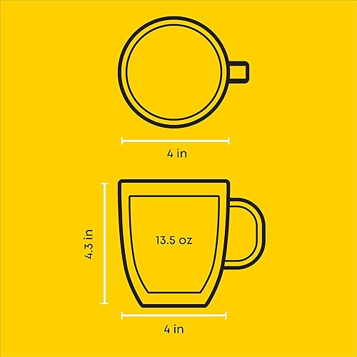 Miniatura 3 de JoyJolt Savor Double Wall Insulated Glasses - Coffee Mugs (Set of 2) - 13.5-Ounces