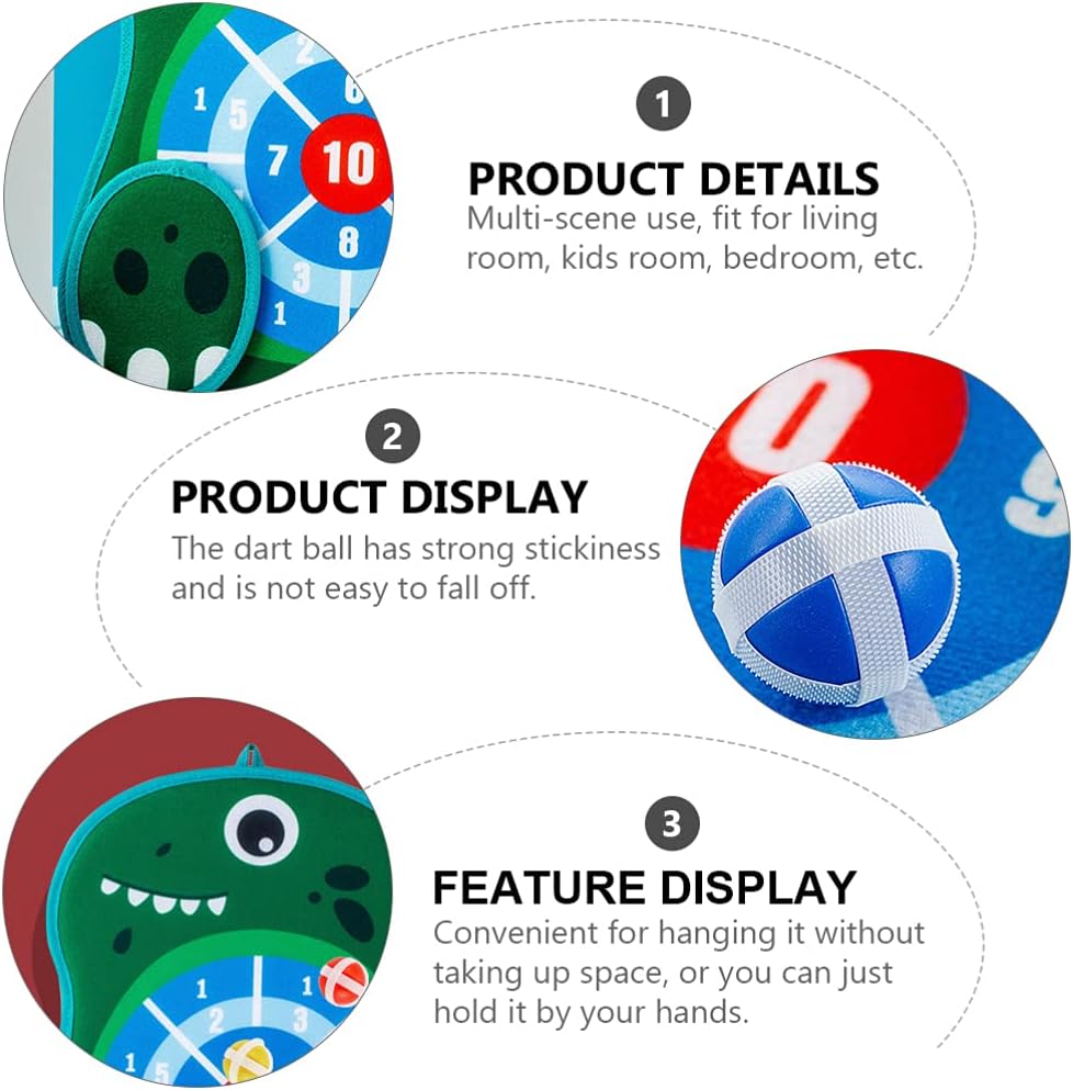 BESTOYARD Dart Board Game with Sticky Balls Dinosaur Safety Dart Board Indoor Outdoor Tossing Game Shooting Toy for Students Kids Office : Sports & Outdoors
