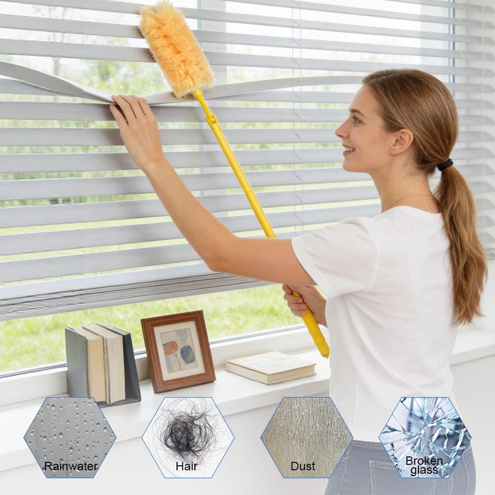 Vicloon Plumero Atrapapolvo Doble Cara, 30Pcs Plumero Duster Recambios Kit Antiestático Atrapan y Bloquean el Polvo y los Alérgenos para Limpiar Persianas Pelo de Animales con 2 Mango para Swiffer Kit — view 6