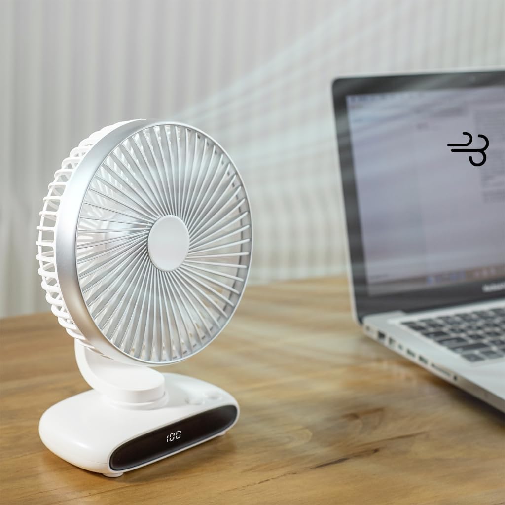 USB Rechargeable 6 Speed Desk Fan Hangings Ceiling Fan 3600mAh Personals Fan for Home Bathroom Kitchen