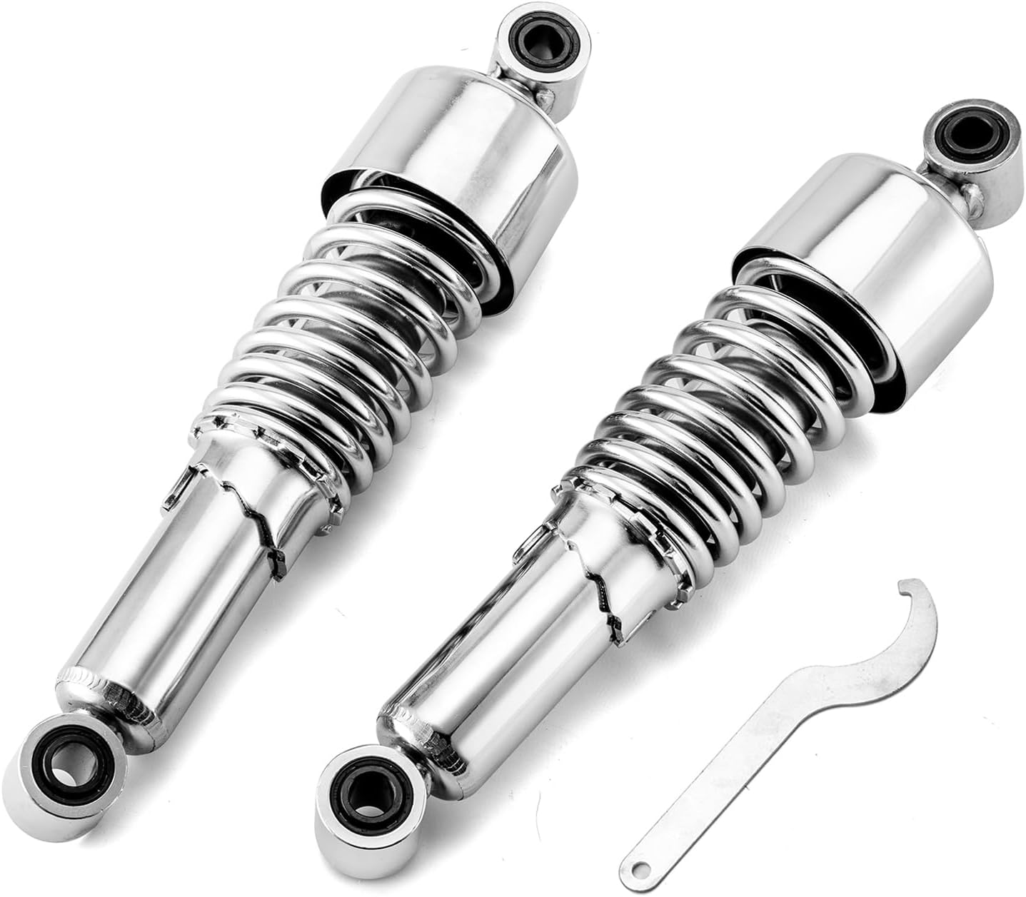 11.75" Touring Rear Shocks Lowering Kit Preload Adjustable Compatible with Harley Touring Road King Electra Road Street Tour Glide 1980-2025 Chrome