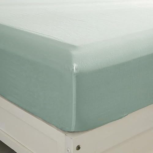 Miniatura 7 de Sábanas bajeras color verde salvia para cama de tamaño individual  1 pieza con bolsillo extra profundo de hasta 16 pulgadas, sábanas bajeras de