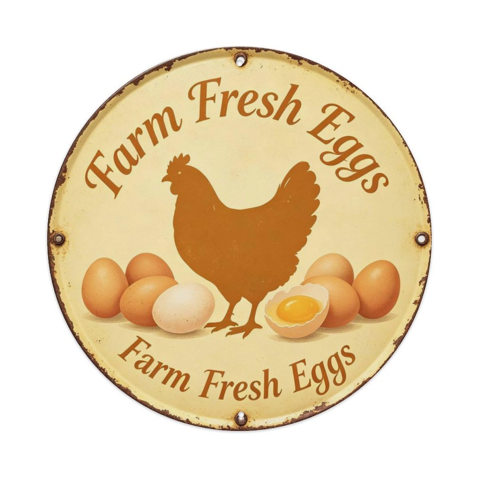 Farm Fresh Eggs Metal Tin Sign Plaque