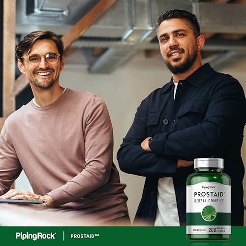 Miniatura 6 de Piping Rock Suplemento de próstata para hombres | 200 cápsulas | Extracto de complejo herbario ProstAid con palma enana americana, Pygeum, ortiga