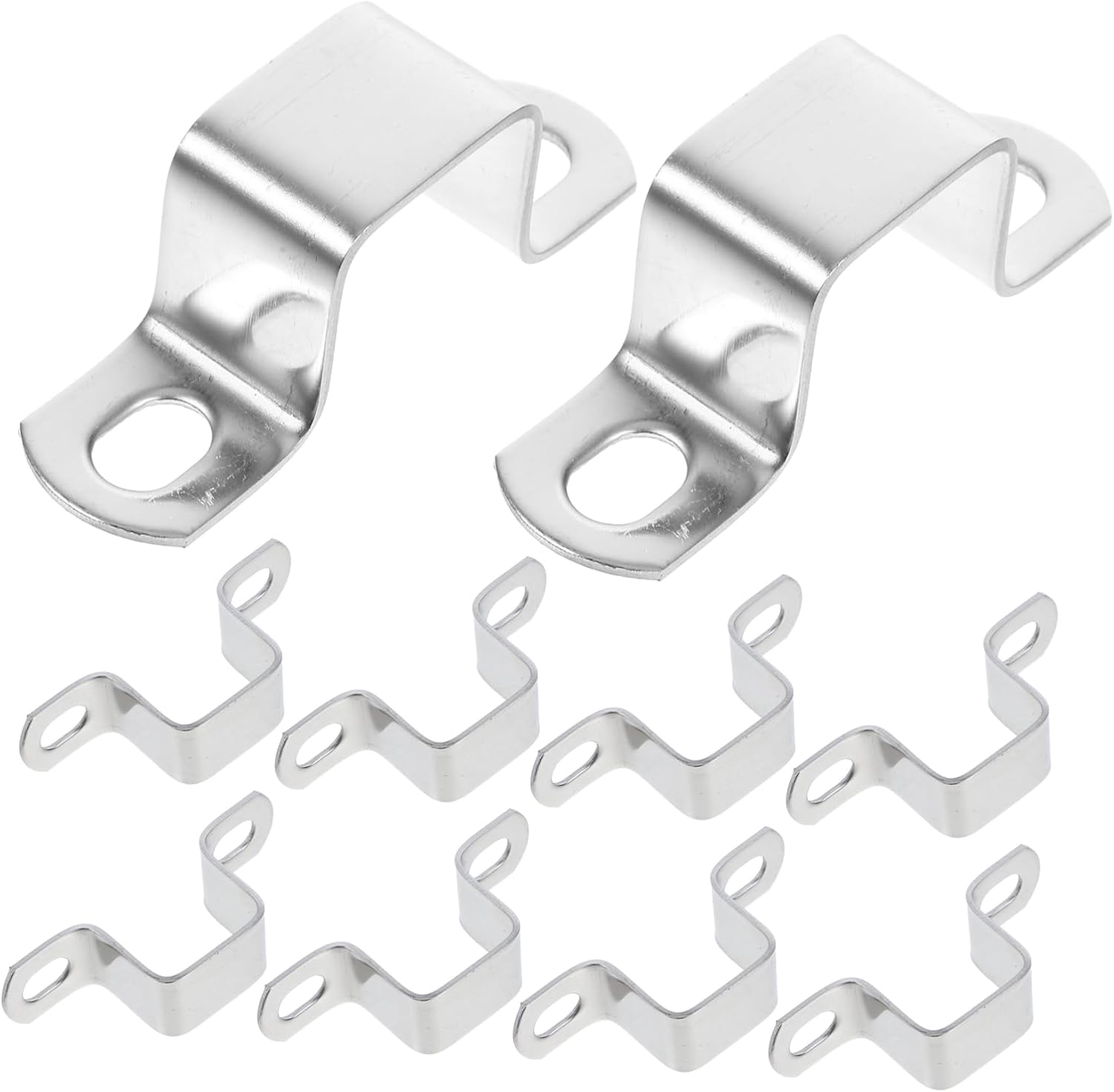 Luxshiny Stainless Steel Clamp 10pcs Saddle Tube Clamp Buckle U-shaped Bracket for Horseback Pipe Saddle