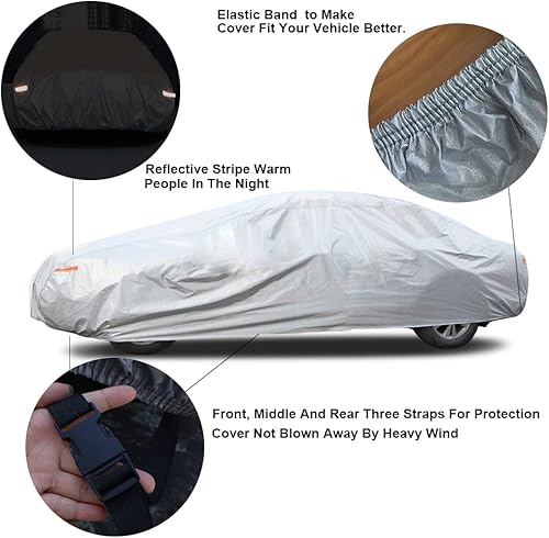 Miniatura 3 de Kayme Funda de automóvil sedán de 6 capas para BMW Z3 (1997-2003), impermeable para todo tipo de clima, cubierta exterior completa, protección