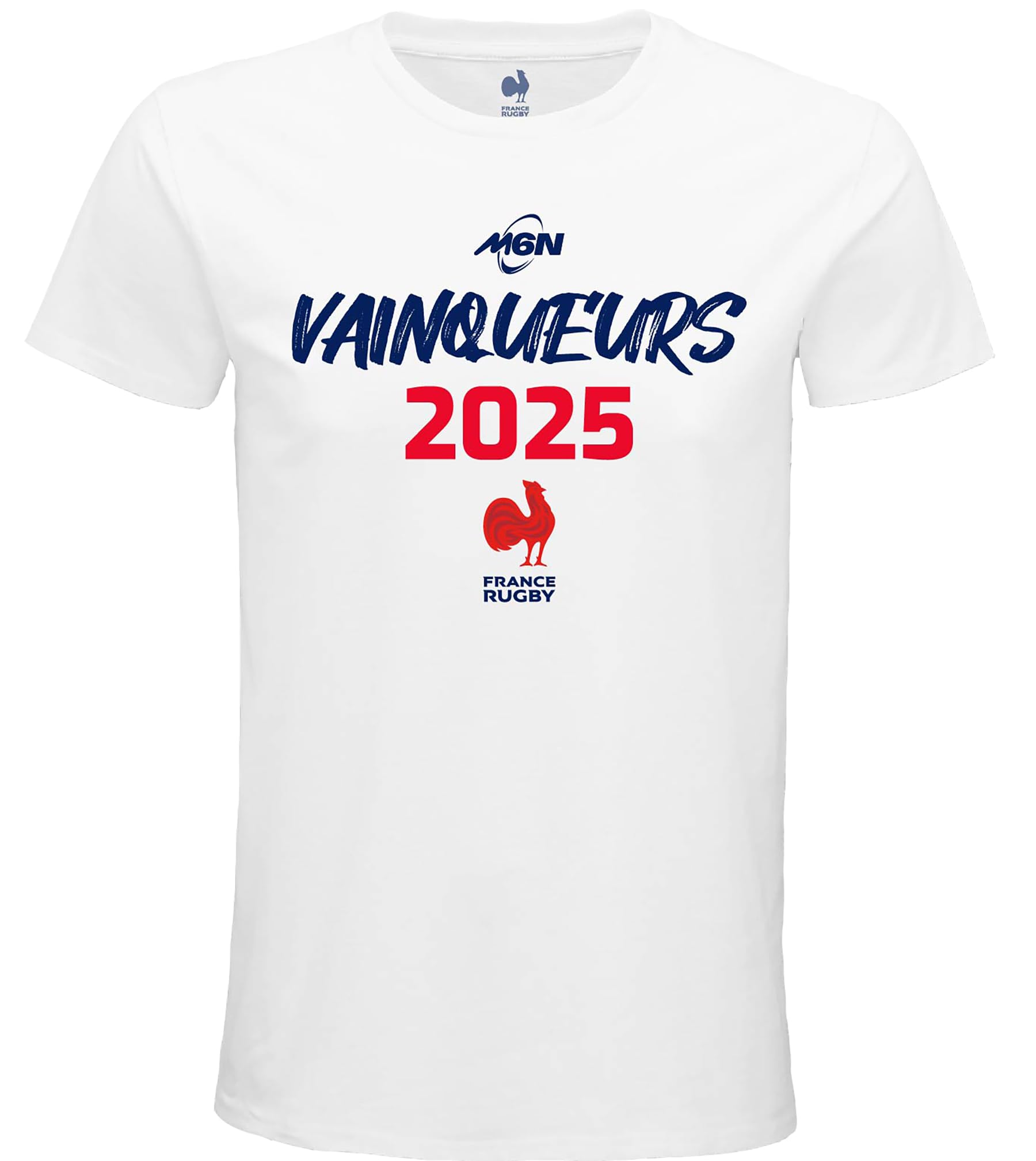 XV de France Rugby T-Shirt - 2025 Winners - FFR Official Collection - French Team, white, XS