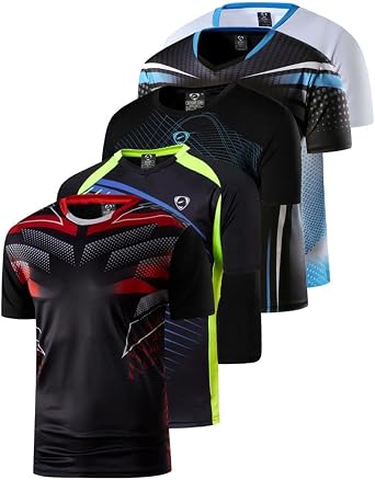 5 Pack Mens Activewear T-Shirt Sport Tee Shirt Athletic Running Gym Workout Tshirt Golf Tennis Tops Quick Dry LSL449