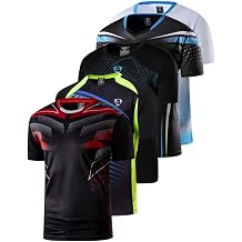 5 Pack Mens Activewear T-Shirt Sport Tee Shirt Athletic Running Gym Workout Tshirt Golf Tennis Tops Quick Dry LSL449
