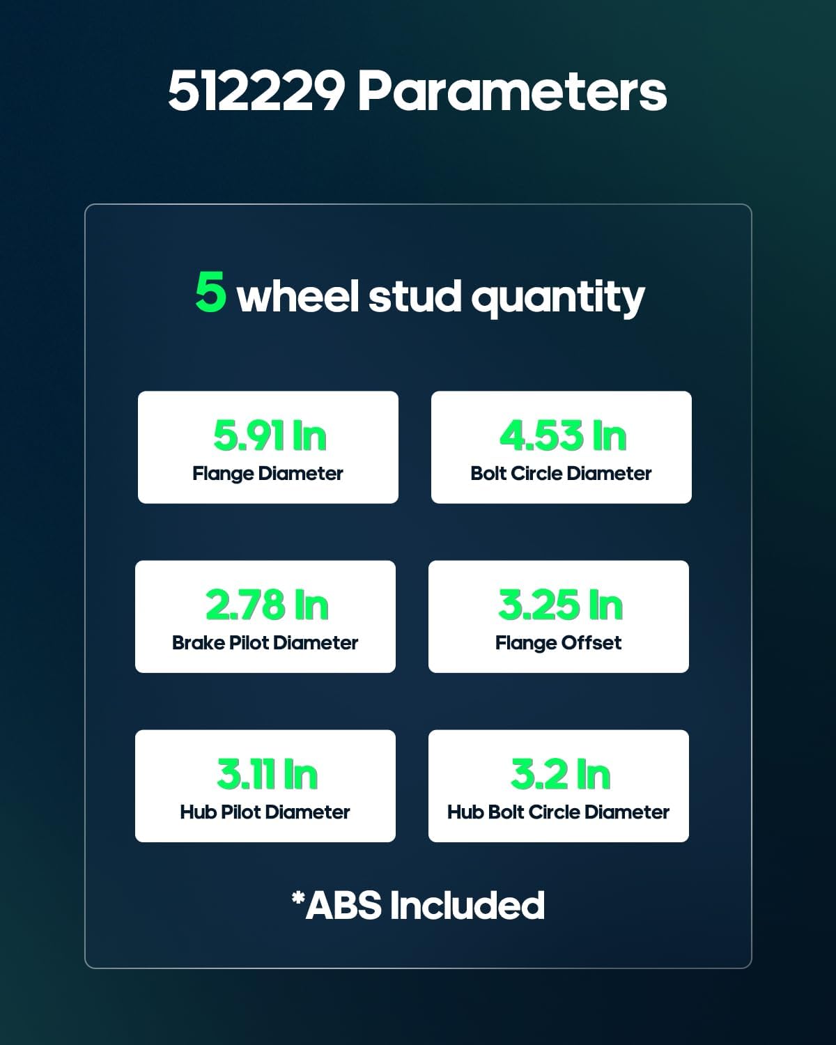 SCITOO 512229 New Rear Wheel Bearing Hub fit 2006 for Pontiac Torrent 2005-2006 for Chevrolet Equinox 5 Lugs Axle Hub Assembly Kit W/ABS 2 Pack