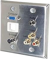 Vista 20 de C2G 03721 Placa de pared Keystone de dos puertos, color blanco