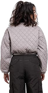 Ravin Womens CROPPED PUFFER JACKET - LIGHT GREY Women Jacket
