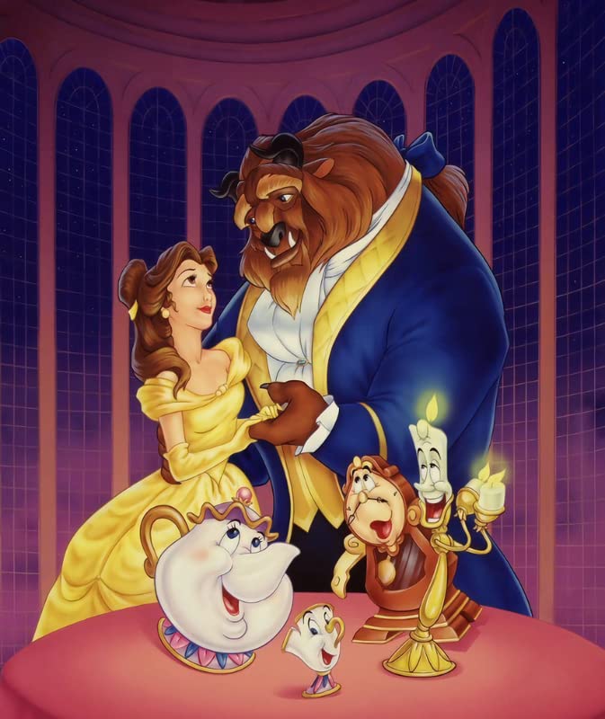 Grenric5D DIY Beauty Diamond Painting Kits for Adults and Children,Beast Anime Cartoon Cross Stitch Full Round Drill Crystal Rhinestone Embroidery Pictures Arts Craft for Home Wall Decor,12X16 Inch