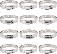 Vista 15 de Pinzas de abrazadera de manguera de engranaje helicoidal ajustables [8 a 0.472 in], kit surtido de abrazaderas para tubería de combustible, acero