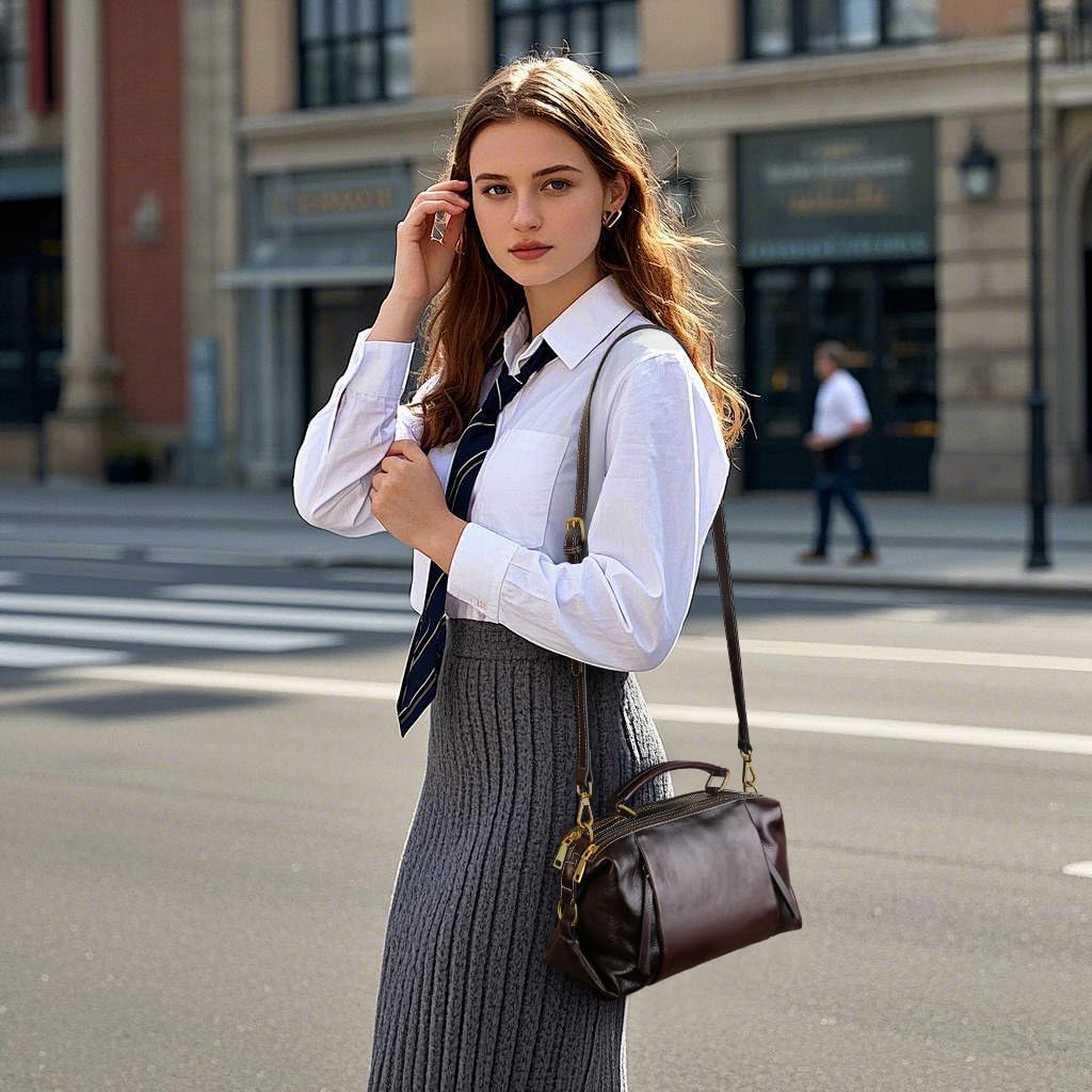 Genuine Leather Crossbody Bags for Women Wristlets Handbags Purse Small Satchel Clutch Shoulder Bag - Image 2