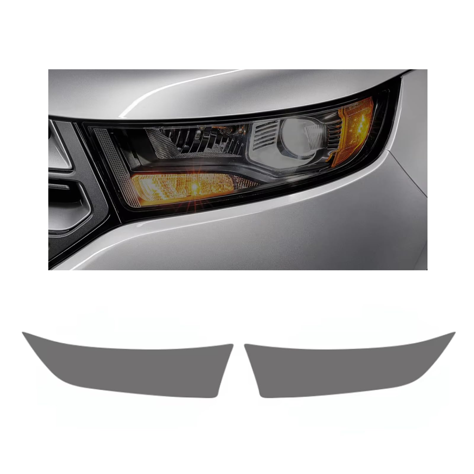 Headlight Film for Ford Edge 2015-2018, 1Set Transparent/Smoke Black Car Headlight TPU Protective Film
