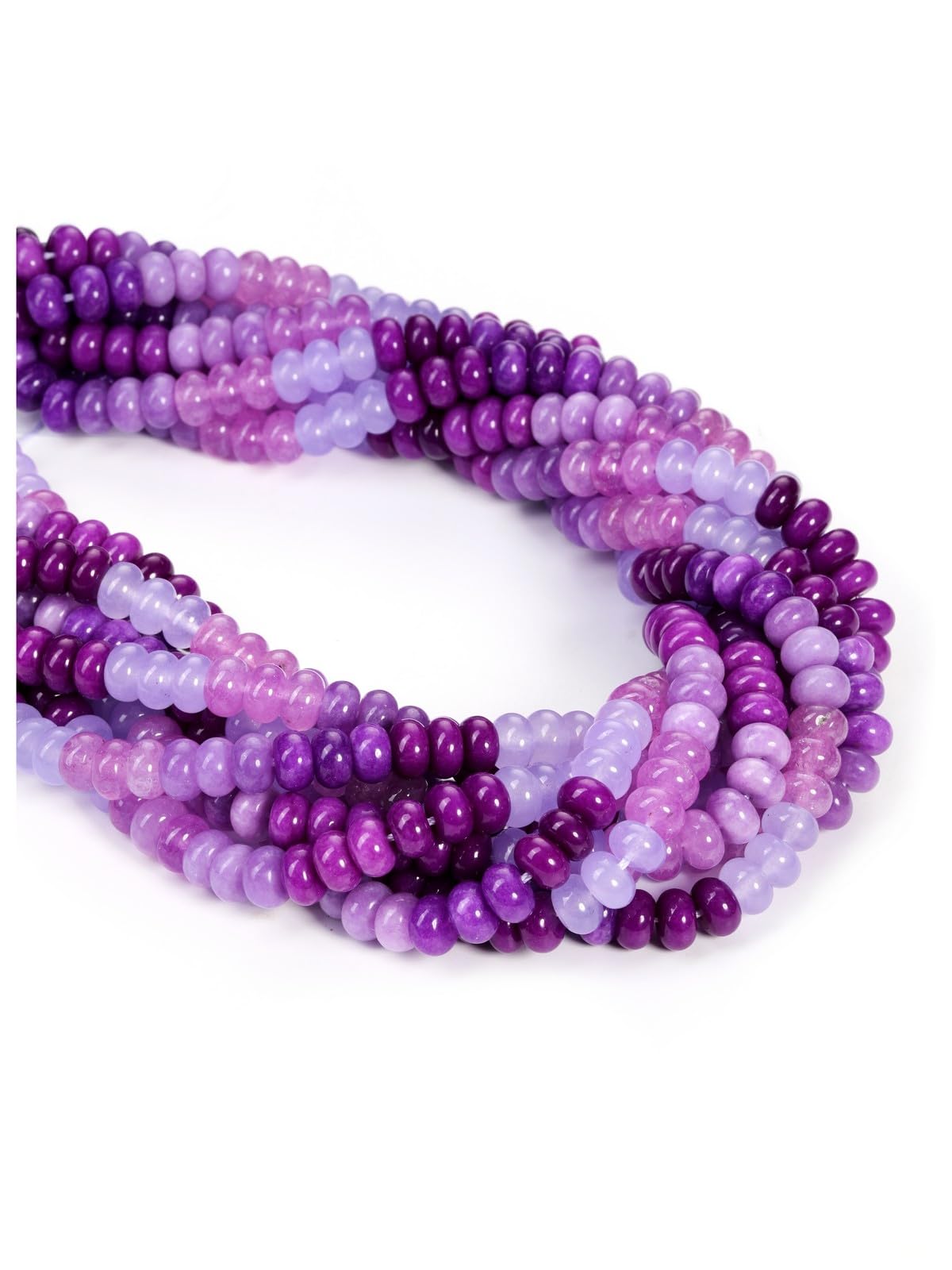 CrystalTears 8x5mm Purple Shade Crystal Beads for Jewellery Making 70-76pcs Rondelle Loose Gemstone Beaded Natural Abacus Disk Stone Beads for DIY Bracelet Necklace Earrings Crafting Gifts