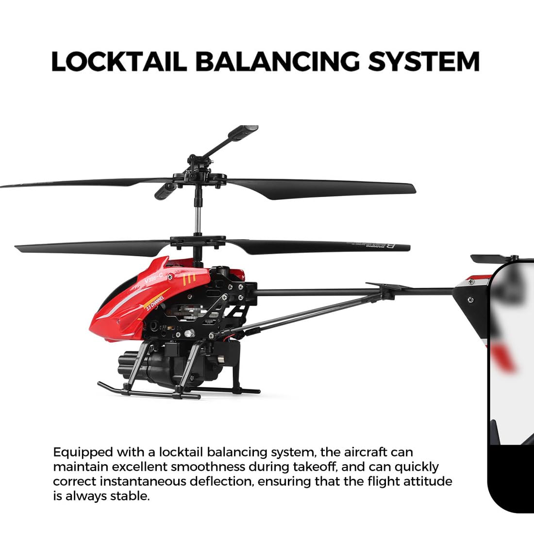 WL V398-C helikopter RC dla dorosłych, model samolotu 2,4 G 4CH z systemem rakietowym, utrzymaniem wysokości i światłami LED, 6-osiowy żyroskop do stabilnego latania wewnątrz i na zewnątrz