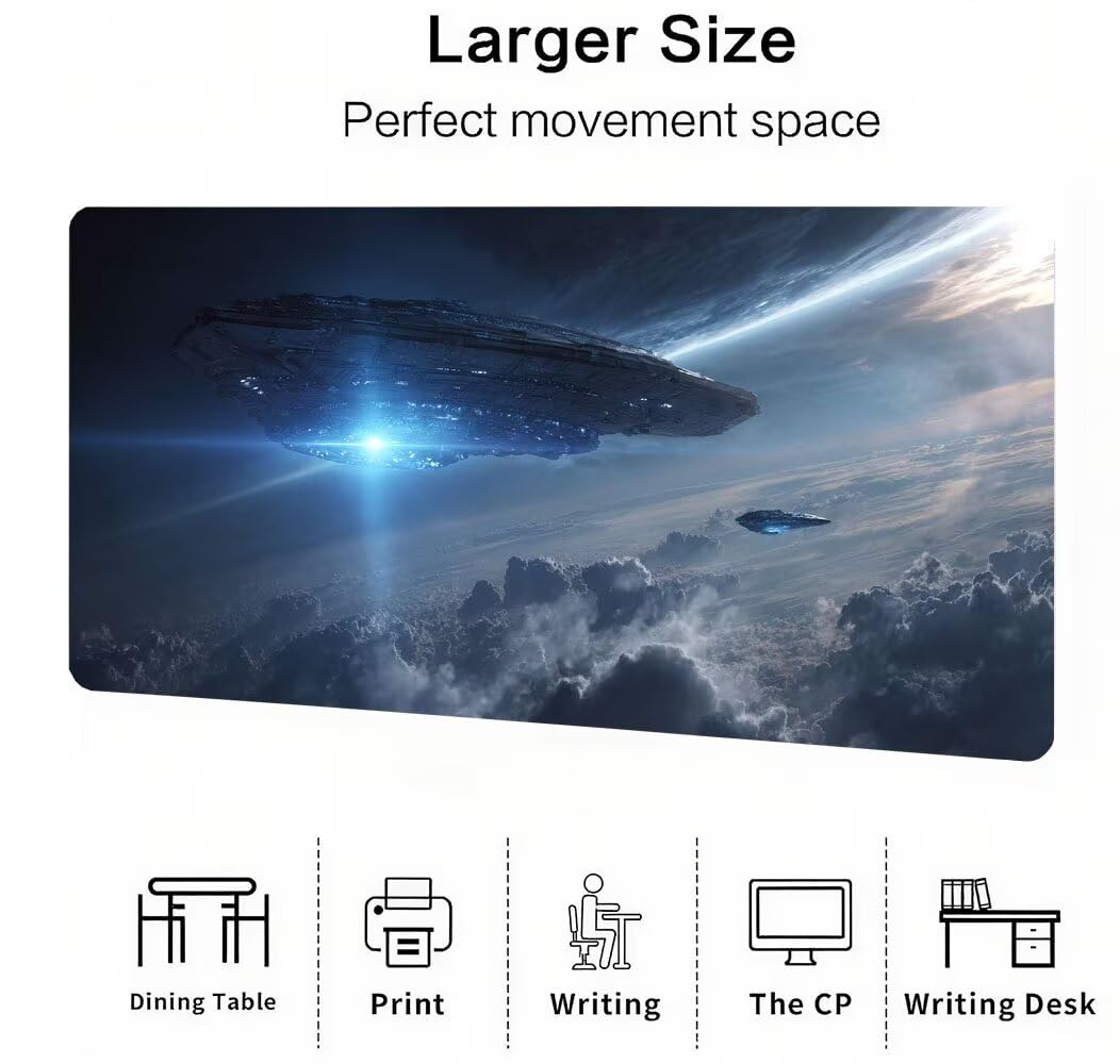 Astronave Alfombrilla Escritorio XXL 1400 x 600 x 3mm Alfombrilla Raton Tierra Gaming Mouse Pad Bordes Cosidos Base de Goma Antideslizante, Mejora la Precisión y la Velocidad, Decoracion de Mesaks-91
