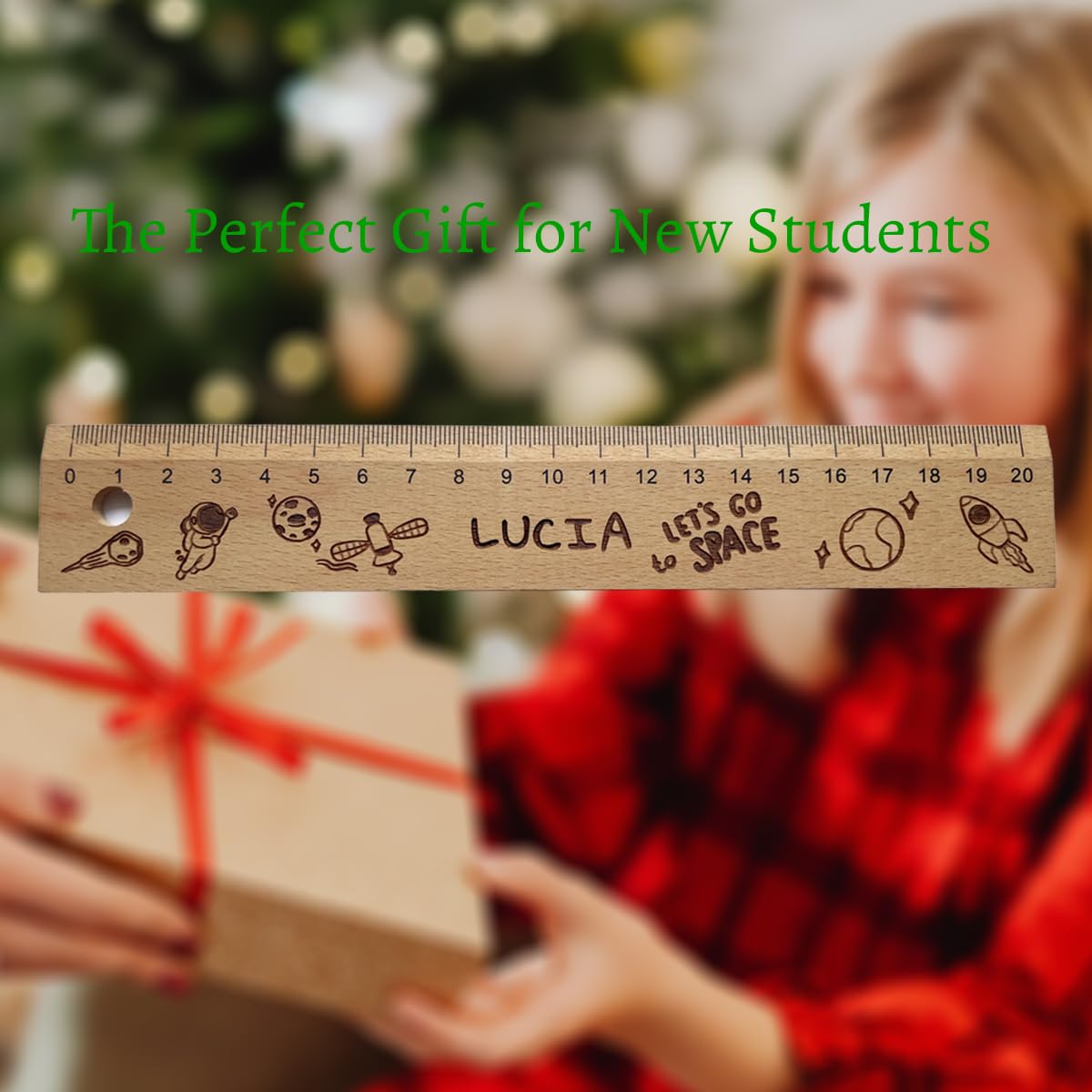 Personalizzato righello in legno 20 cm per bambini inizio scuola 2024