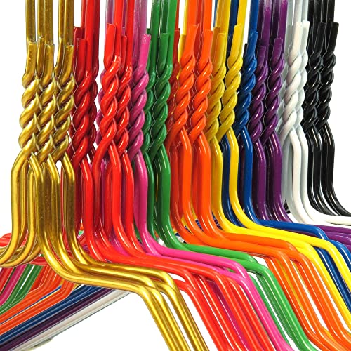 Hangerworld 20 Mixed Color Coating 16Inch Metal Wire 13 Gauge Pants Bar Coat Clothes Garment Hangers #TOP1