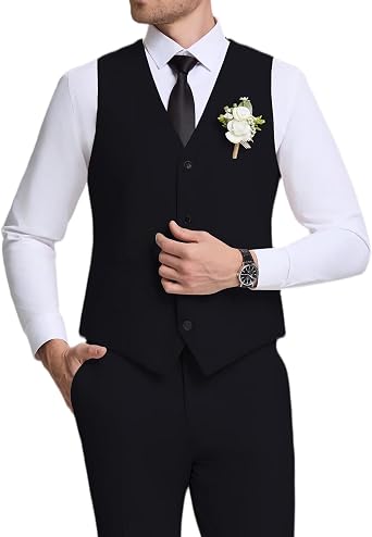 Mens Suits Vest Pants Set for Men Slim Fit 2 Piece Suit Wedding Prom Tuxedos Homecoming Outfit with Tie