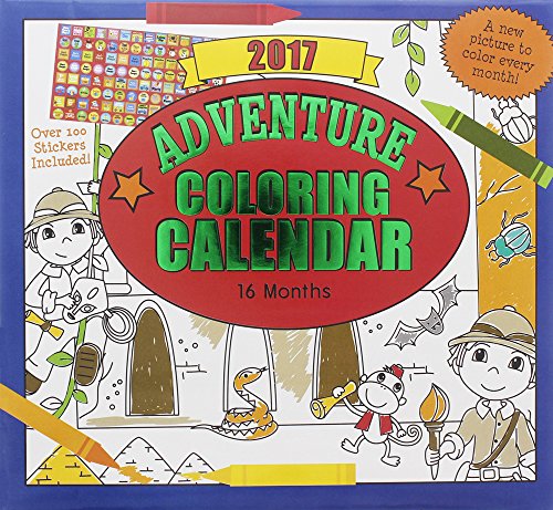 Paper Craft 2017 Kids Childrens 16 Month Planner Scheduling Calendar with over 100 Stickers (Adventure Coloring)