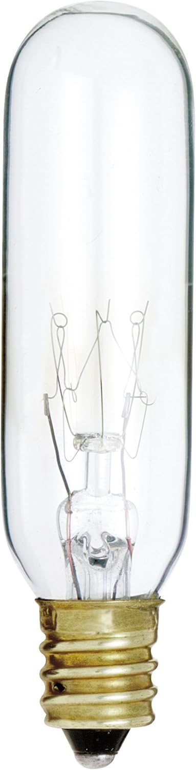 Satco S3910 130V Candelabra Base 15-Watt T6 Switchboard Bulb, Clear