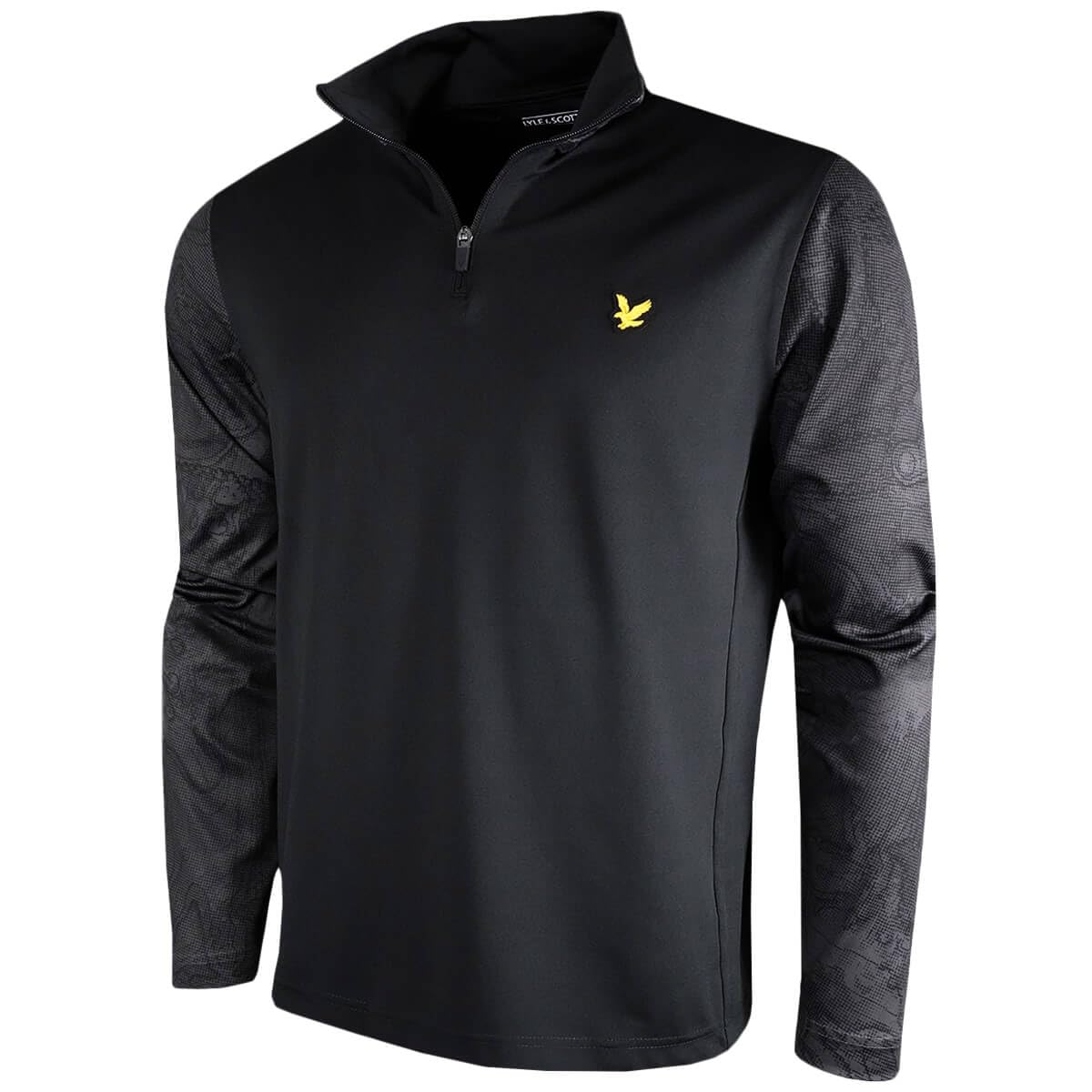 Lyle & Scott Men's Jet Black Printed Contour Midlayer Sweater - M