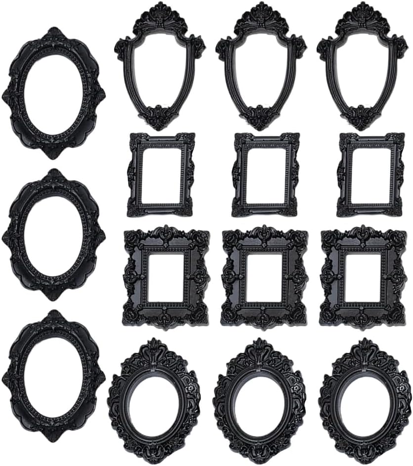 Elegant Carved Resin Mini Antique Photo Frame 15Pieces for Gift and Home Use
