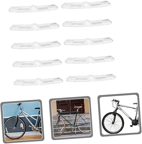 Miniatura 9 de Kisangel Reflectores de rueda de bicicleta, reflectores de bicicleta de plástico de seguridad nocturna, decoración de neumáticos de bicicleta blanca