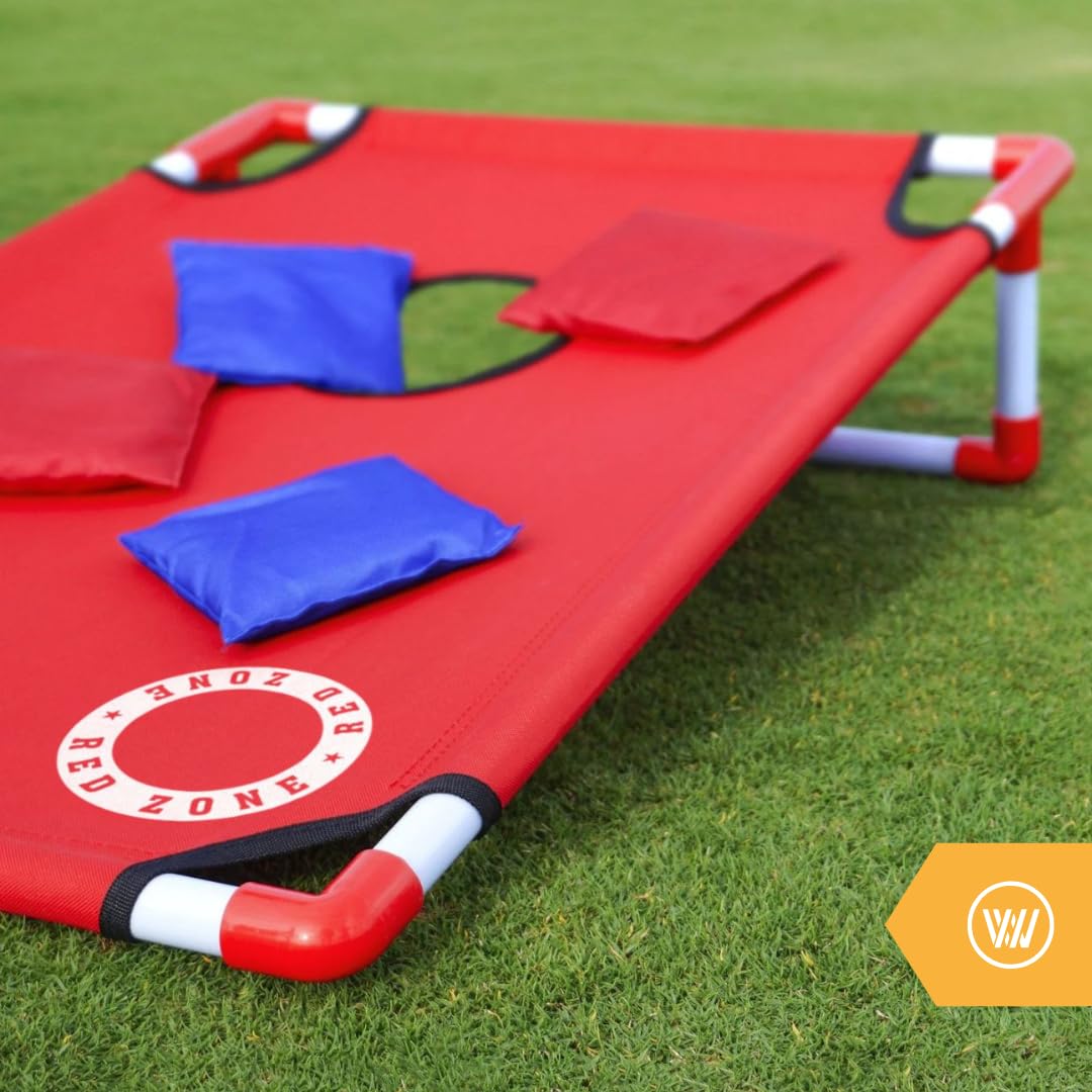Cornhole Beach Set – 90 x 60 cm – Zona Rossa – Incl. 2 x 4 sacchi da Cornhole e borsa per il trasporto