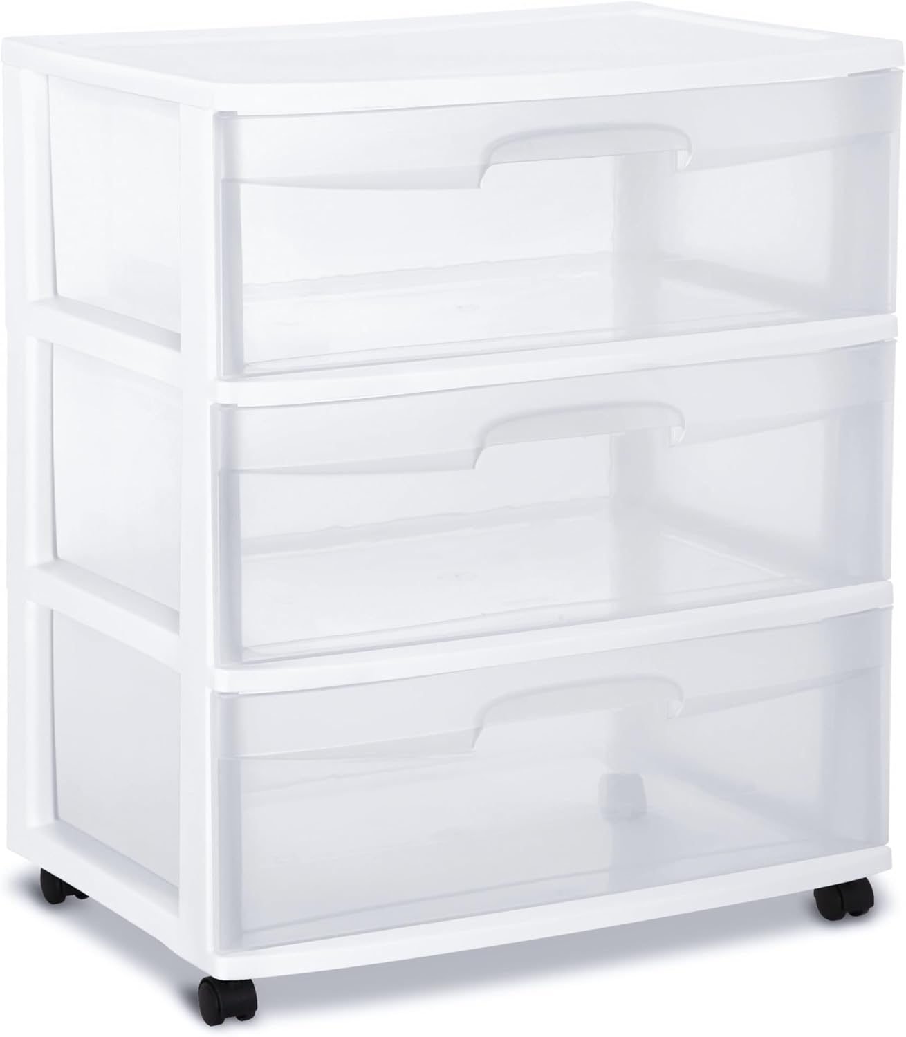 KAIX Wide 3 Drawer Cart White,Versatile, Storage,Room, Home