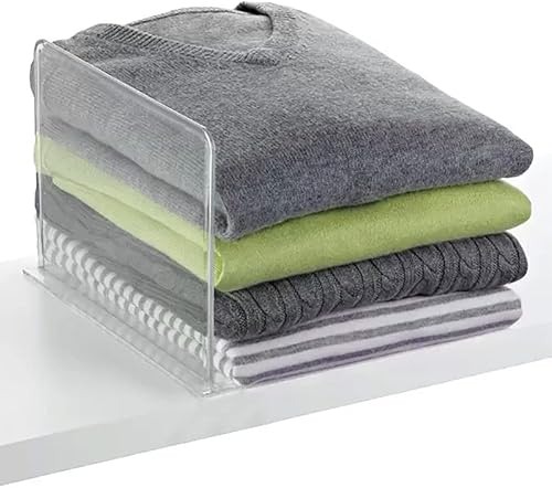 OnDisplay Divisores acrílicos para estantes Organizador de estantes de armario Separador de ropa y bolso (paquete de 4, 8 pulgadas)