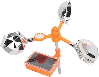 Solar Animal Repeller, 360° Rotating Sound and Flashing Solar Sound Light Bird Repeller, White Solar Bird Flashing Polygon Reflect Bird Deterrent for Farm, Garden, Yard, Rooftop