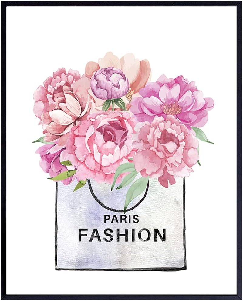 Luxury Fashion Design Wall Art & Decor - Glamour Glam Wall Decor - Girls Room Teens Bedroom Apartment Living room Poster - Fashionista Women Woman Gift - Pink Haute couture Designer Home decoration